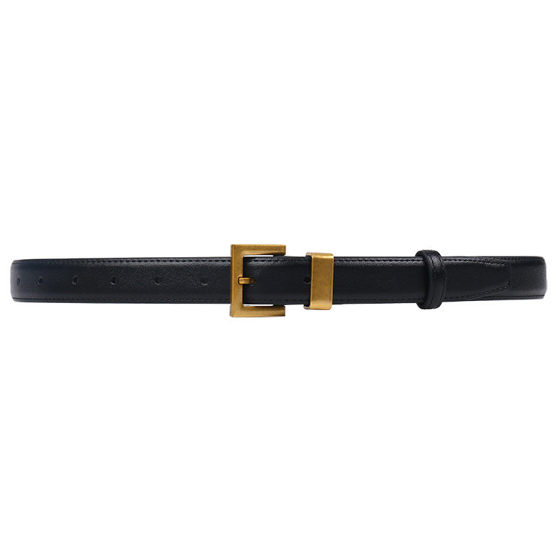 Women's High-grade Soft Fashion All-match Leather Pin Buckle Black Wide Belt Women's High-grade Soft Fashion All-match Leather Pin Buckle Black Wide Belt
